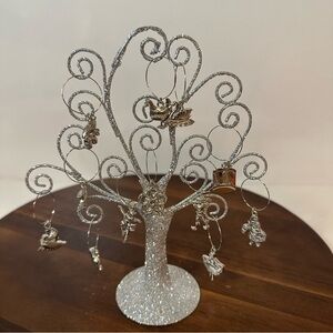 Pier 1 Imports 12 Days of Christmas Drink Charms with Glitter Tree Complete Set